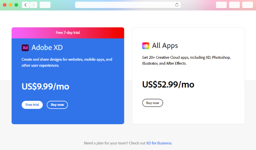 adobe xd cost adobe xd cost