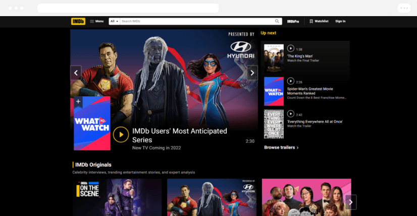 IMDb Redesign  Web design studio, Web design examples, Web