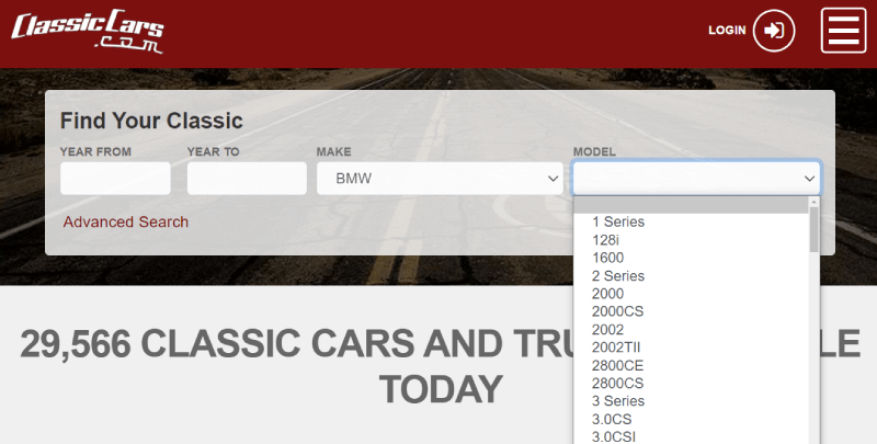 Search Bar Examples Classic Cars