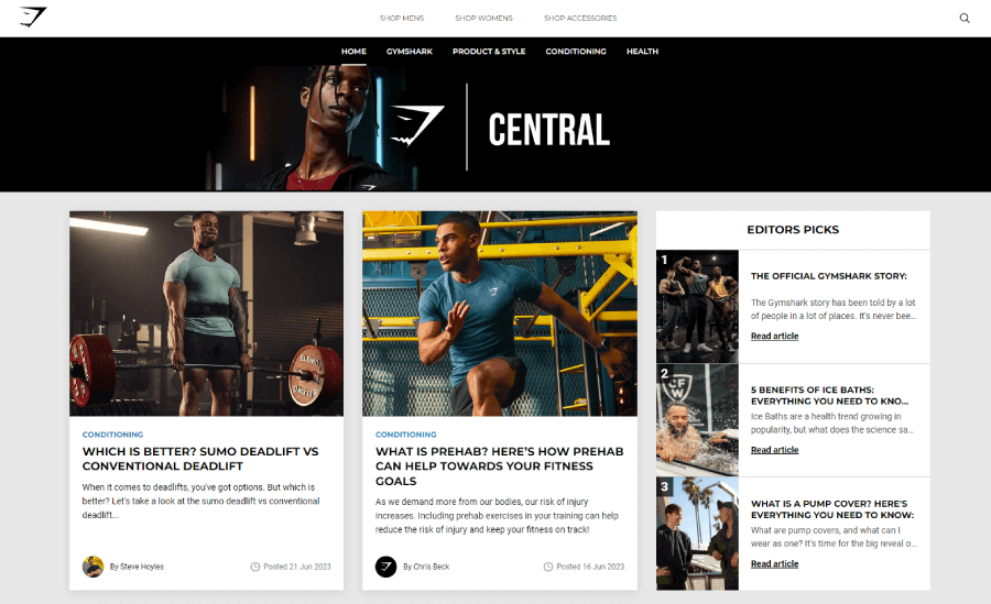 Shopify Blogs That Nail the Art of Blogging Central Gymshark Fitness Blog