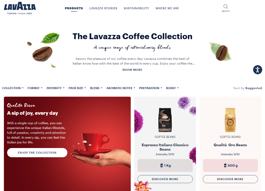 Lavazza - Home Ecommerce Marketing Strategy Example.