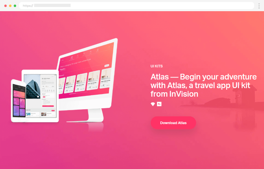 Mobile App Design Templates Atlas Travel App UI Kit from InVision