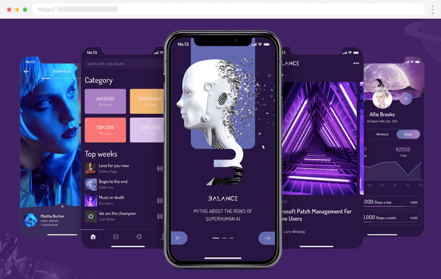 Mobile App Design Template Balance UI KIT