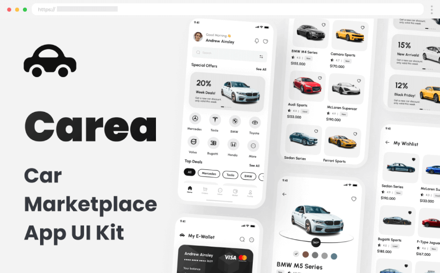 Mobile App Design Templates Carea - Car Marketplace App UI Kit by Sobakhul Munir Siroj