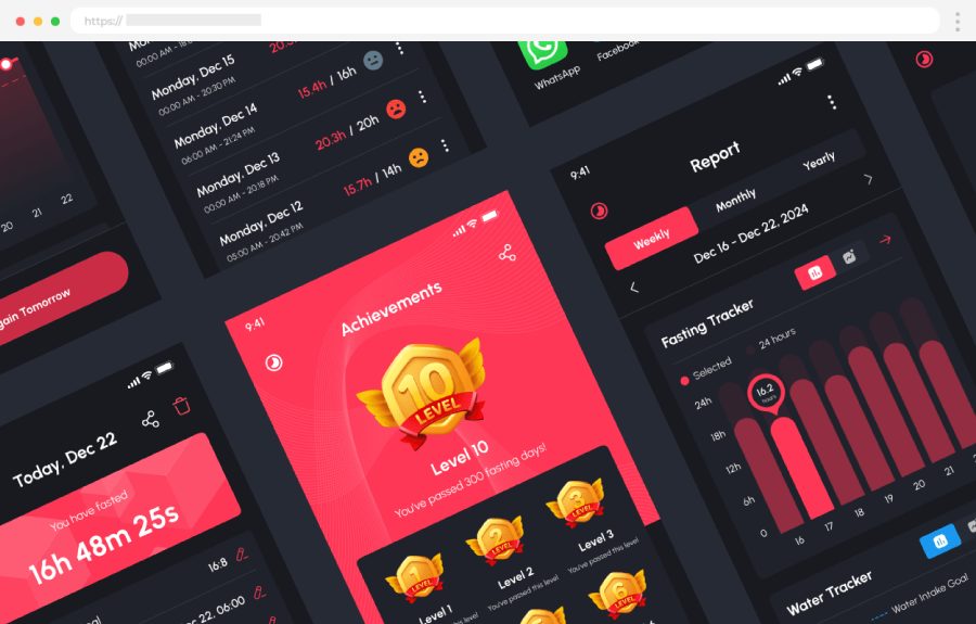 Mobile App Design Templates Fastify - Intermittent Fasting Tracker App UI Kit by Sobakhul Munir Siroj