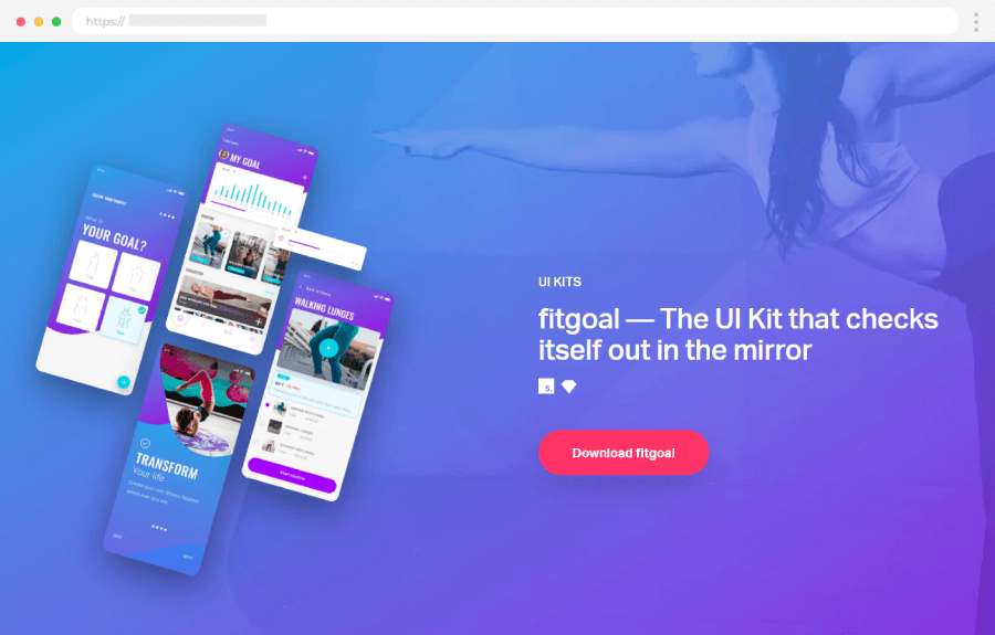 Mobile App Design Templates Fitgoal UI Kit