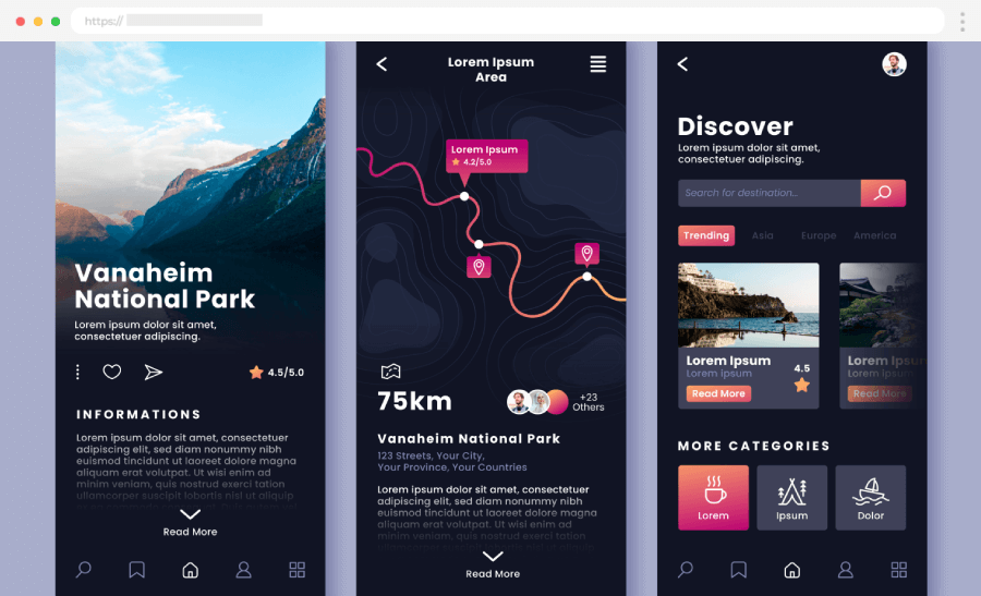 Free Gradient Dark Mode App Template