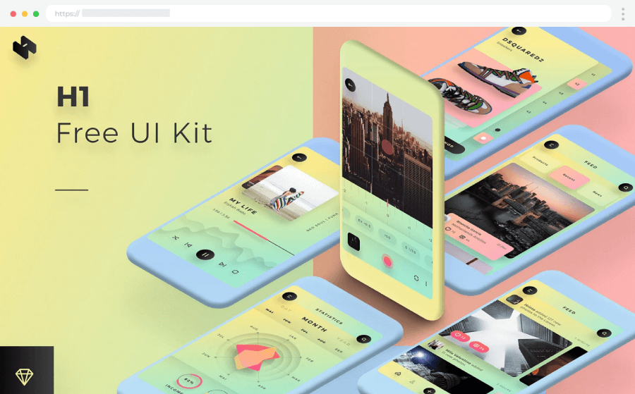 Mobile App Design Templates H1 Free Mobile UI Kit by Hristo Hristov