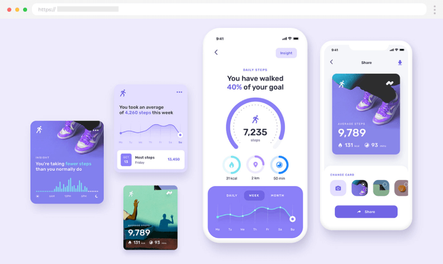 Health Fitness Mobile App Design Template