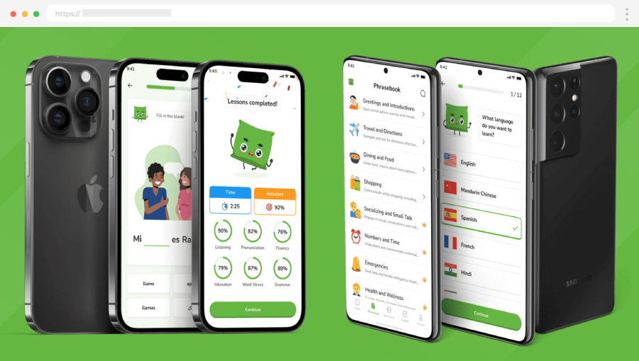 Language Learning Mobile Design Template Jolingo