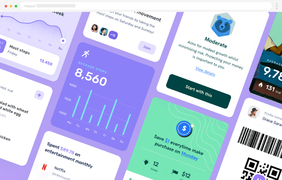 Mobile App Design Templates Mobile UI Kit Template Bundle by Grace Saraswati
