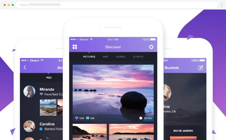 Mobile App Design Templates Night & Travel Mobile UI Kit by Jan Losert