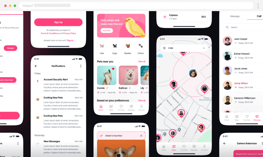 Pet Adoption Mobile App Design Template
