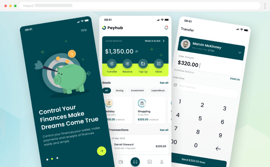 Mobile App Design Templates Payhub - Finance Mobile App by UIUX Bunker