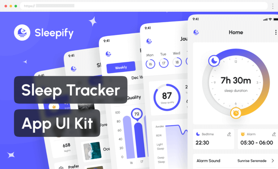 Sleepify Sleep Tracker App UI Kit