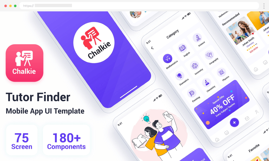 Tutor Finder Mobile App UI Template