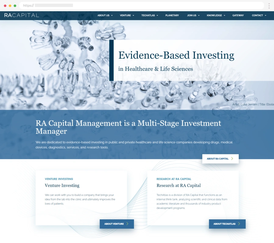 Finance Websites Example 02 RA Capital