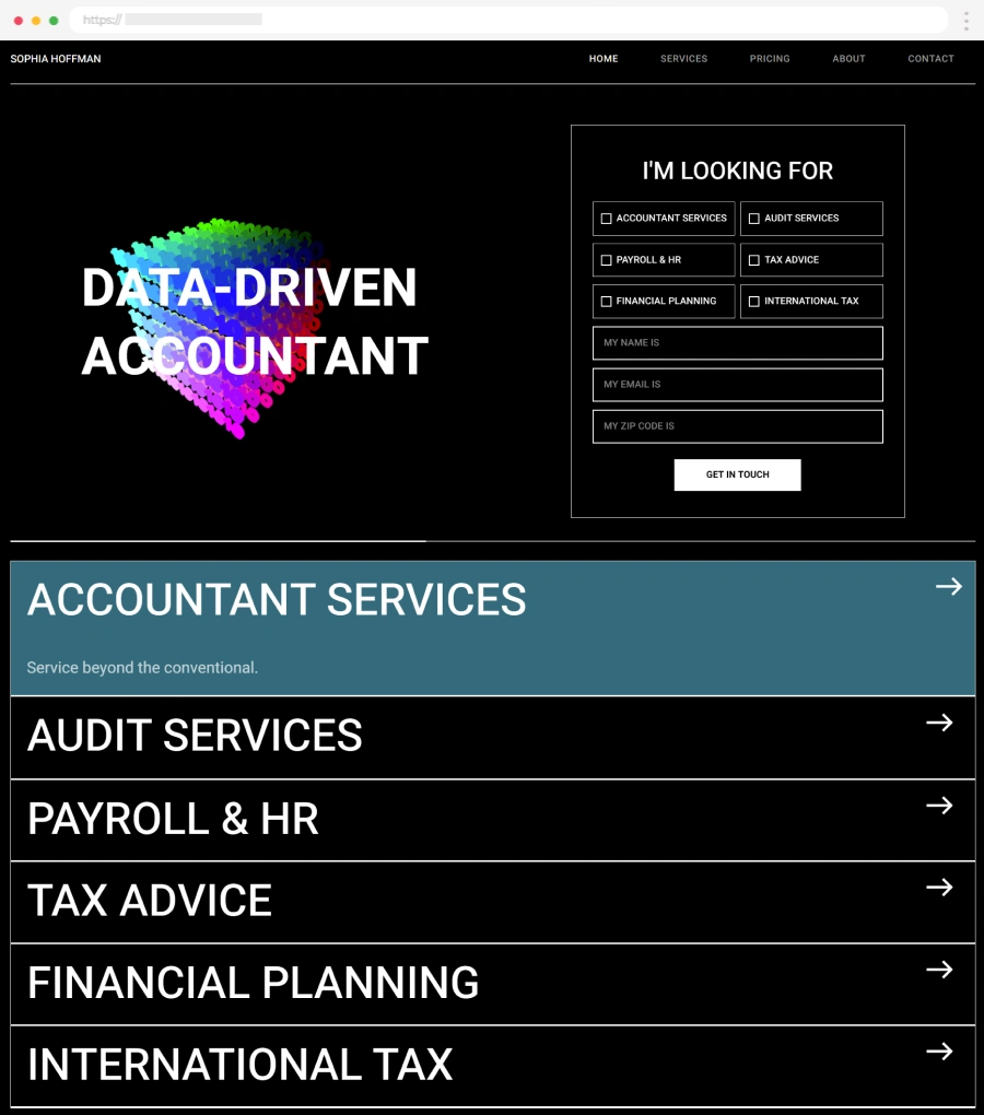 Finance Websites Example 16 Sophia Hoffman
