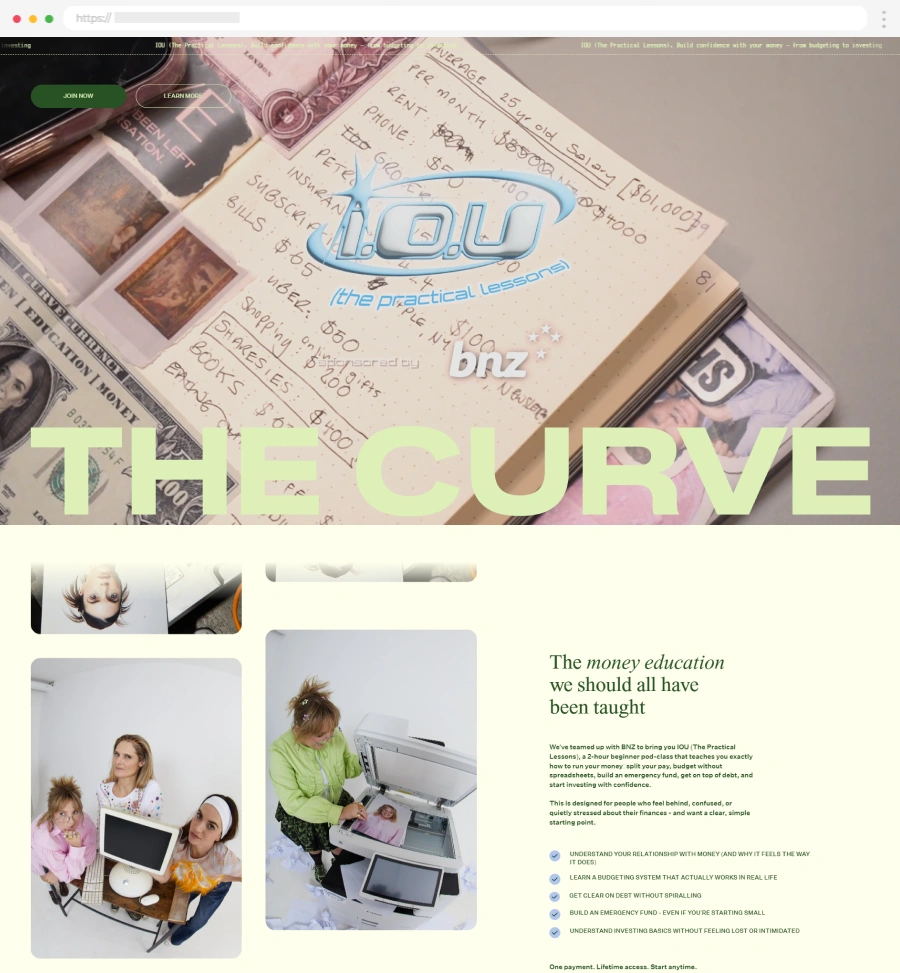 Finance Websites Example 18 The Curve